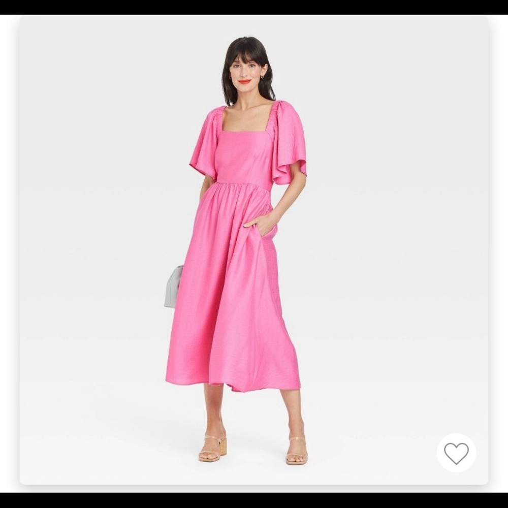 Womens flutter sleeve tie back dress